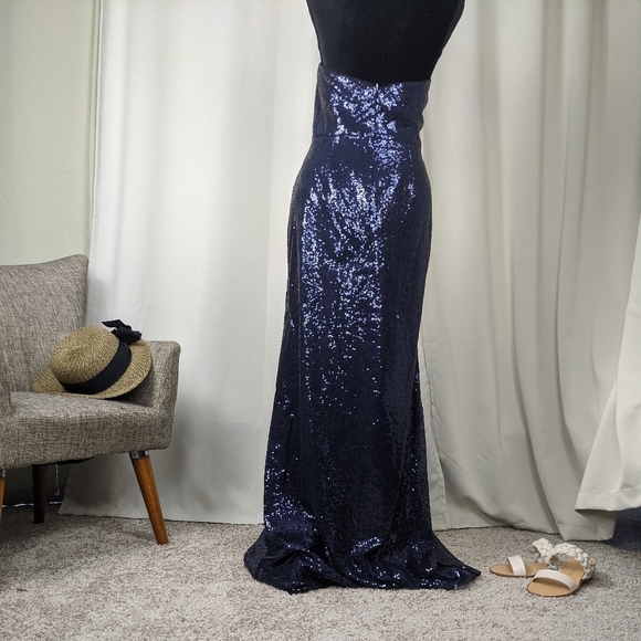 Jasmine Long V-neck Halter Sequin Bridesmaid Dress <15AAB> - Picture 3 of 8